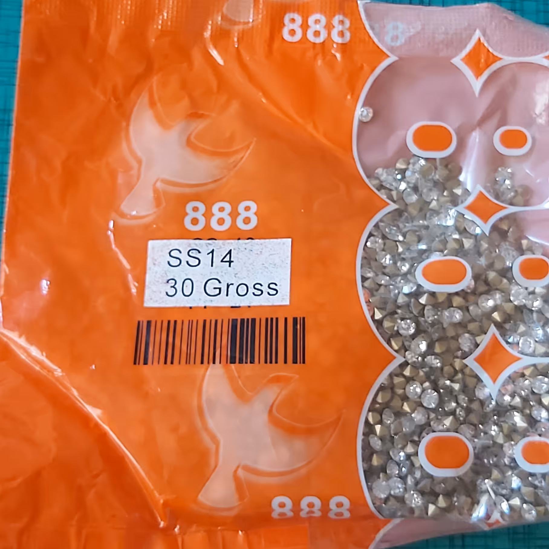 نگین کله قندی سایز14 بسته ده گرمی