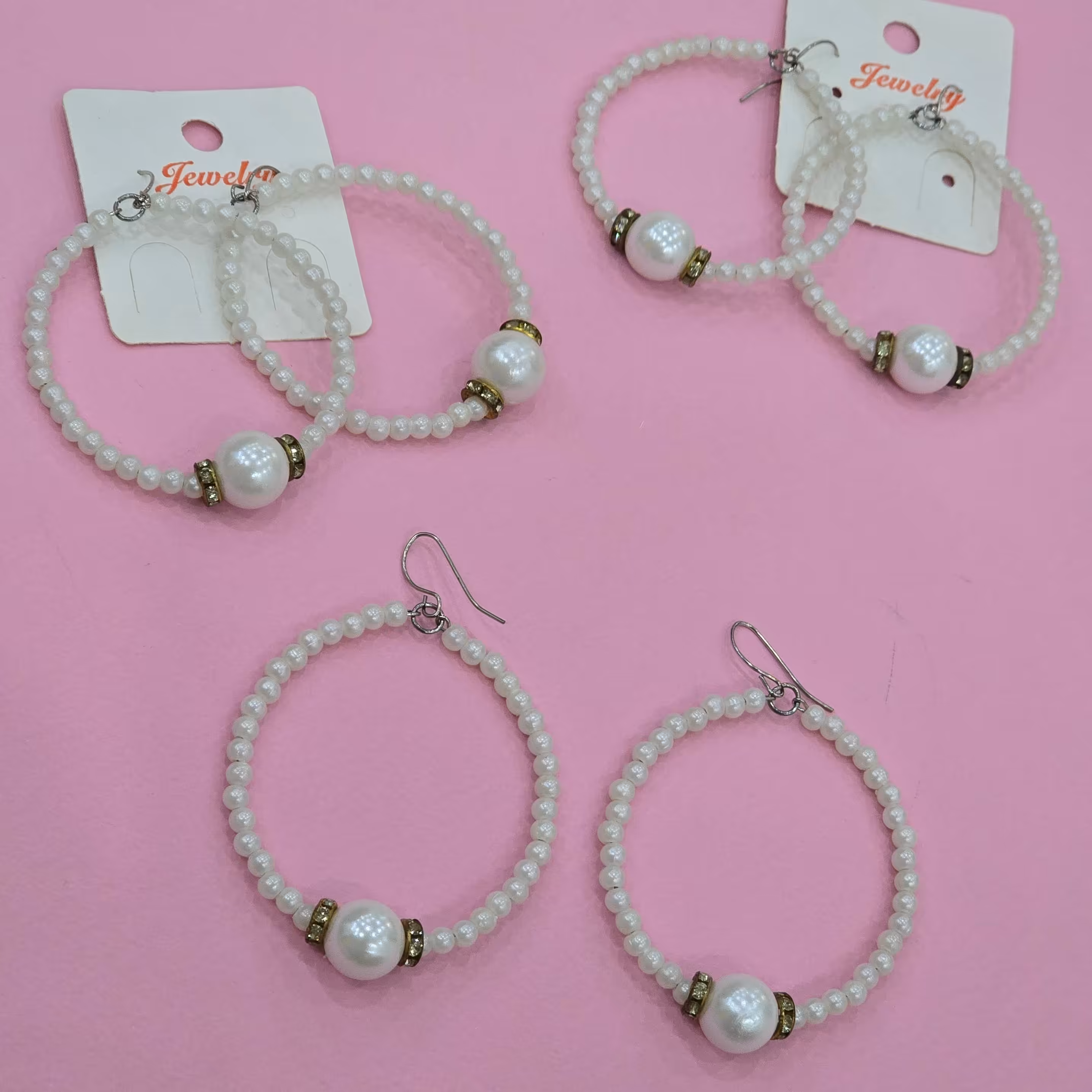 گوشواره حلقه ای مرواریدی درشت