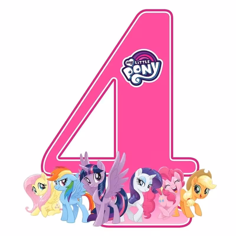 استند رومیزی تولد مدل عدد 4 طرح پونی