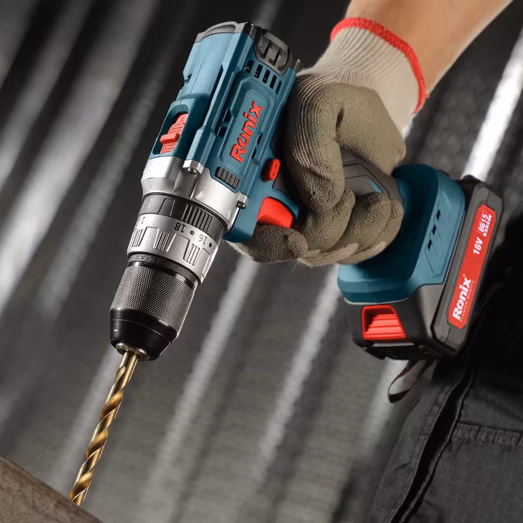 دریل پیچ گوشتی شارژی 16 ولت 2 باتری رونیکس مدل 8615