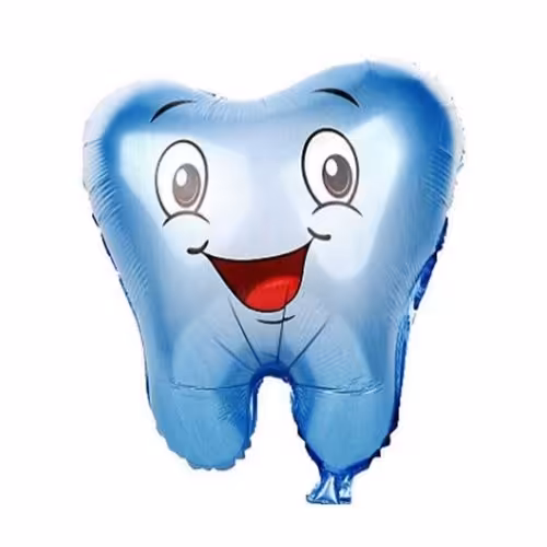 بادکنک فویلی طرح دندون پسرانه