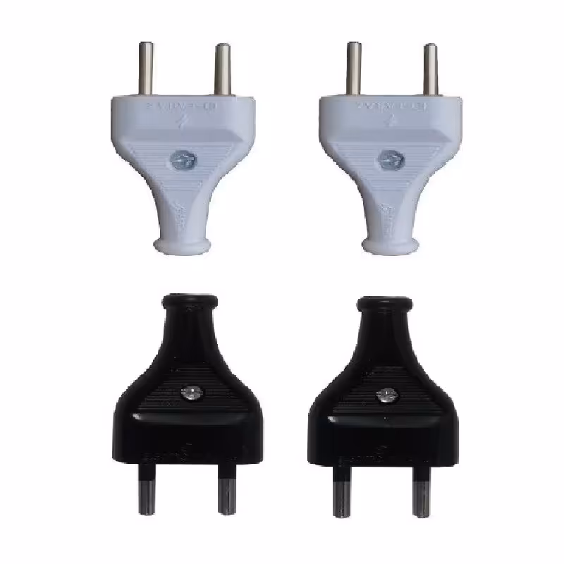 دوشاخه برق نری با رنگ سفید و مشکی 