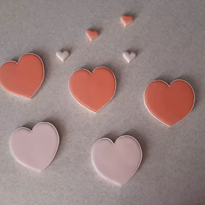 کوکی دکوراتیو رویال آیسینگ طرح قلب 5 تایی