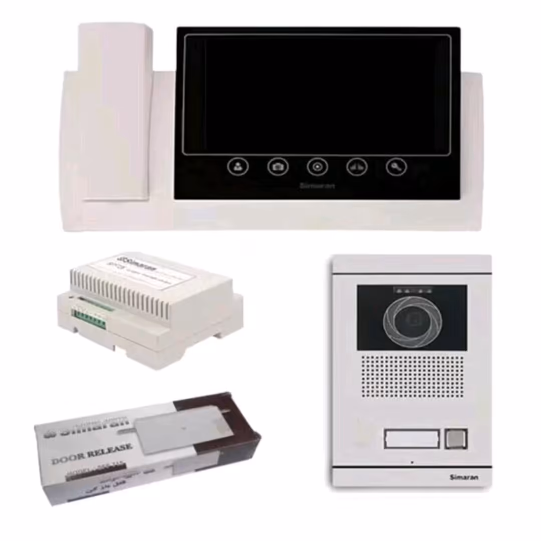 پک کامل دربازکن تصویری سیماران مانیتور7 اینچ بدون حافظه وپنل دربازکن فرداد همراه با ترانس برق و دربازکن زنجیری