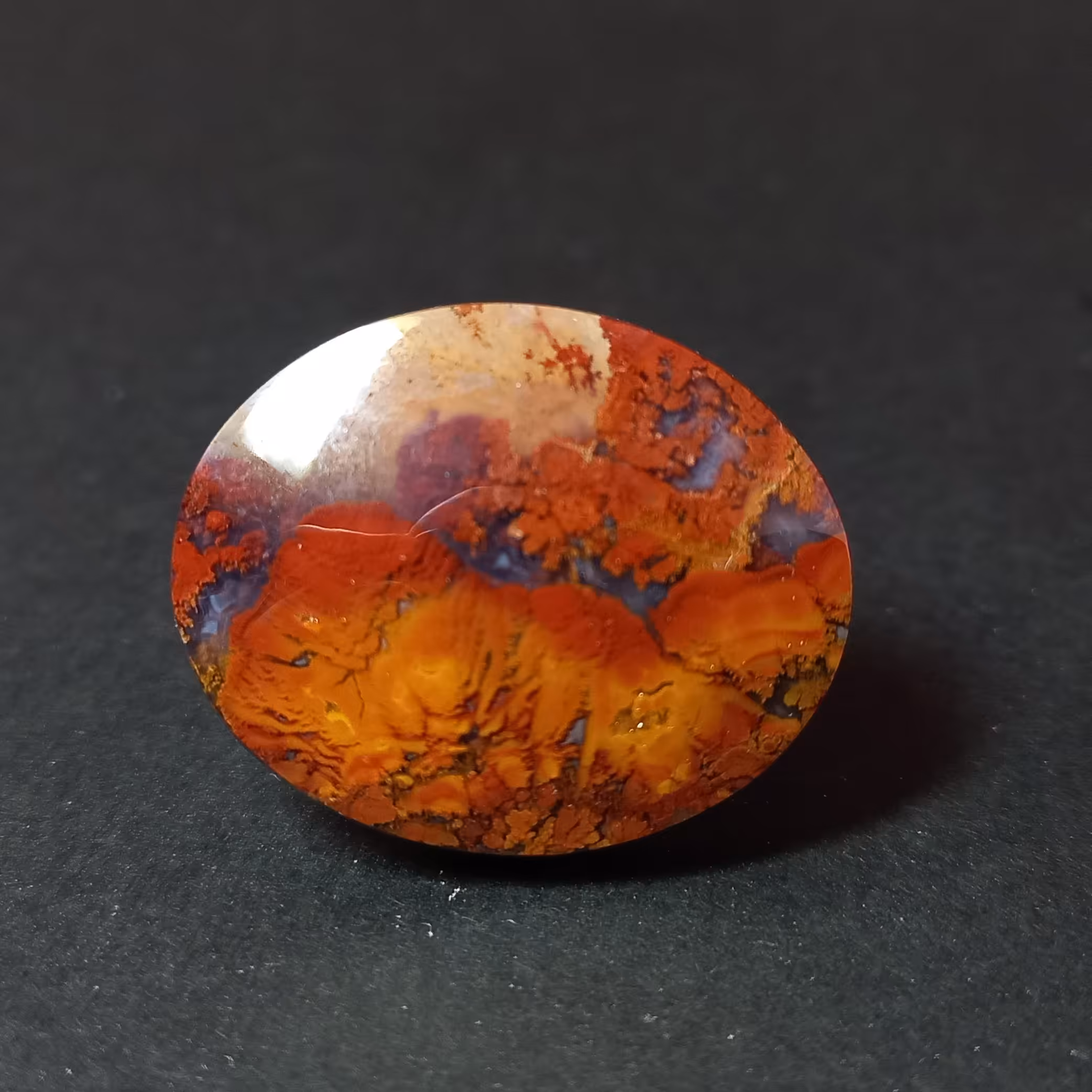 نگین سنگ عقیق شجر مدالی شکل اصل و طبیعس