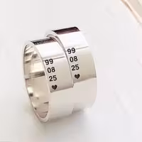 ست حلقه پهن به همراه حک اسم و تاریخ دلخواه