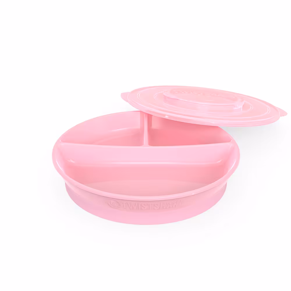 ظرف غذا تقسیم بندی شده درب دار  6 ماه تویست شیک Twistshake صورتی