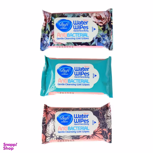 دستمال مرطوب دافی (Dafi) مدل Anti Bacterial G مجموعه 3 عددی