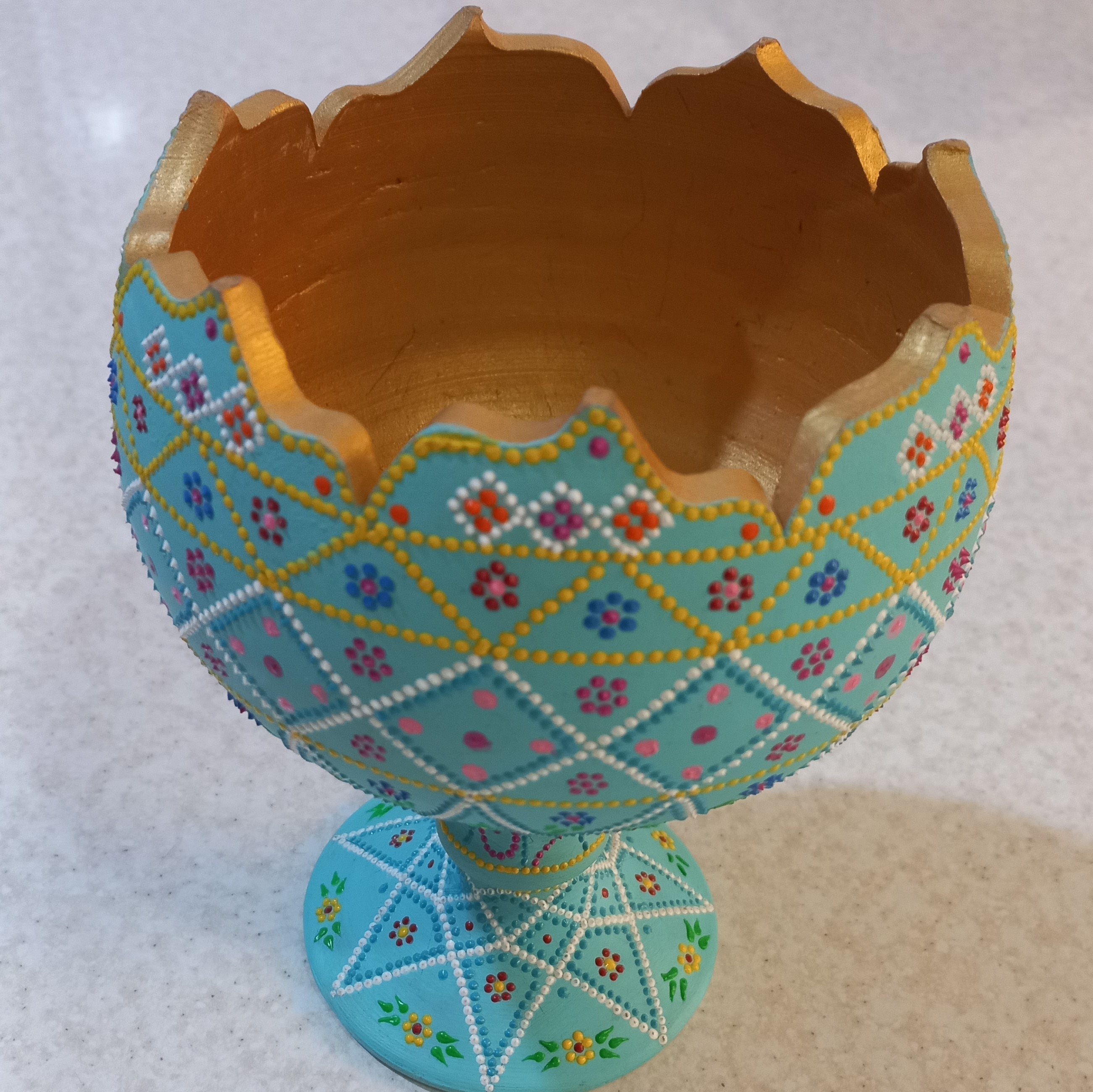 آجیل خوری سفالی نقطه کاری سنتی