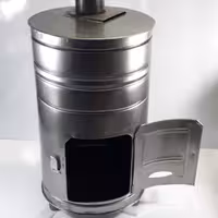 بخاری هیزمی استوانه ای ورق سیاه سایز 50 سانت