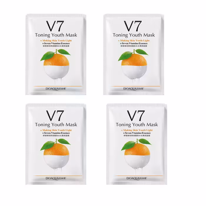 ماسک صورت بایو آکوا مدل ORGV7 وزن 30 گرم بسته 4 عددی 