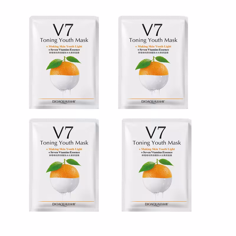 ماسک صورت بایو آکوا مدل ORGV7 وزن 30 گرم بسته 4 عددی 