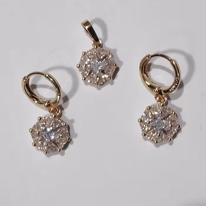 ست گوشواره و پلاک گردنبند ژوپینگ 