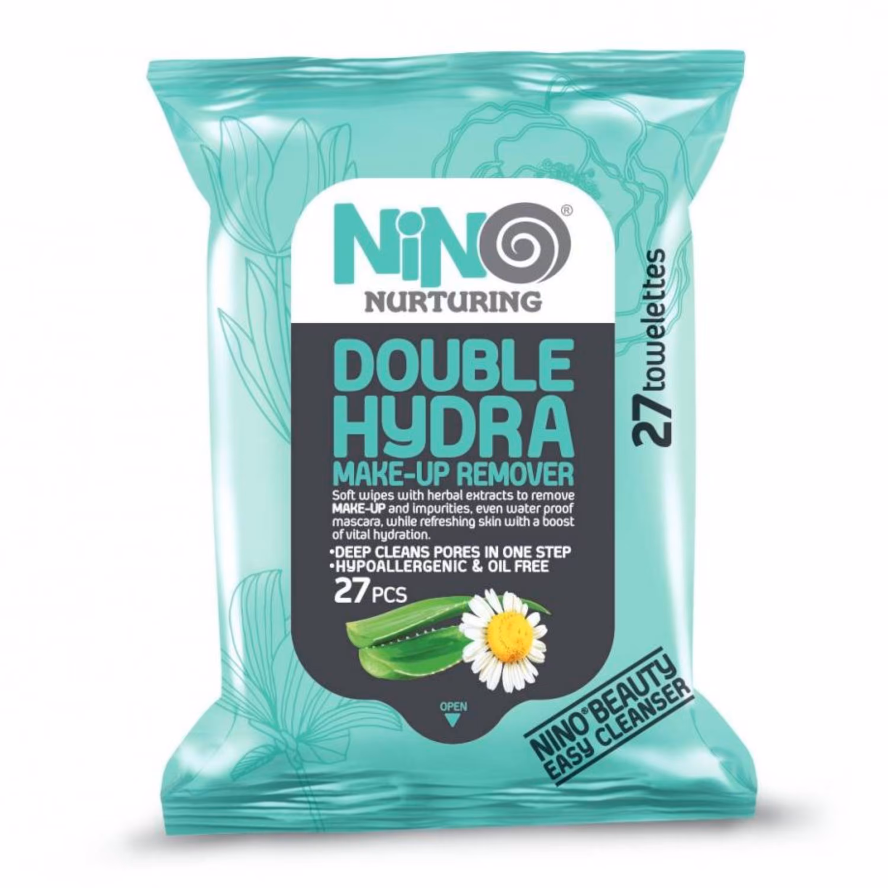 نینو - دستمال مرطوب آرایش آبرسان 27 برگی نینو