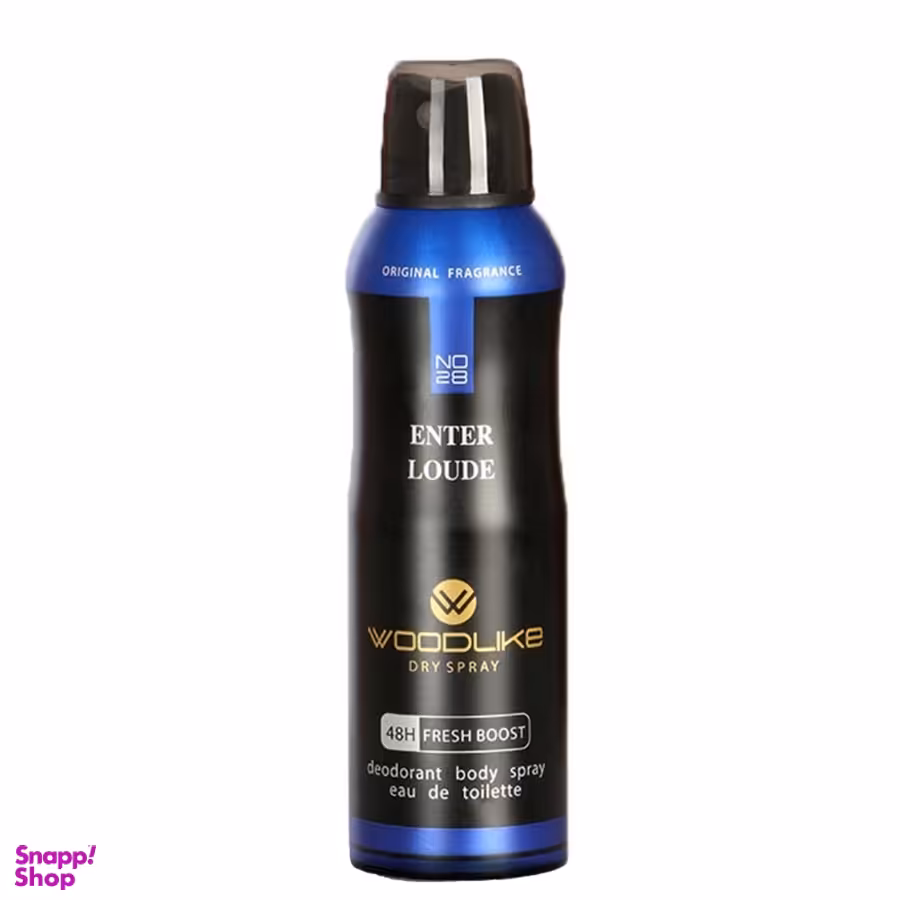اسپری خوش بو کننده بدن مردانه وود لایک مدل Inter loude حجم 200 میلی‌‌ لیتر