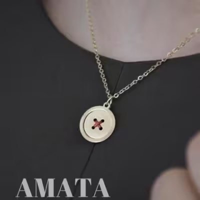 گردنبند و دستبند استیل دکمه دوم