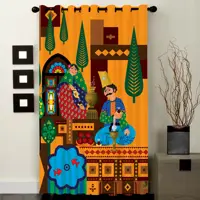 پرده پنجره ساتن پانچ سنتی سایز 138 در 290 مدل C1-11 شرکت رنس