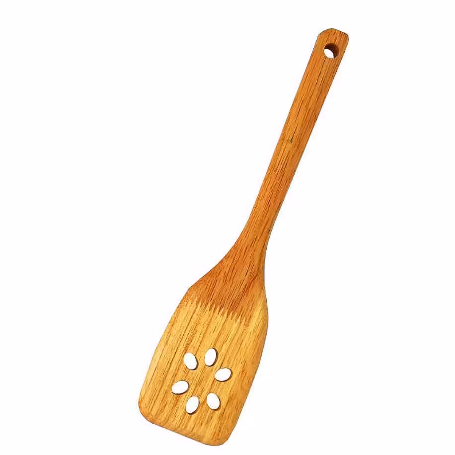 کفگیر چوبی سر‌ خمیده شیبدار مدل پروانه ای