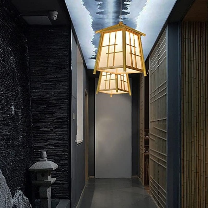 لوستر چوبی طرح ژاپنی مدل پذیرایی