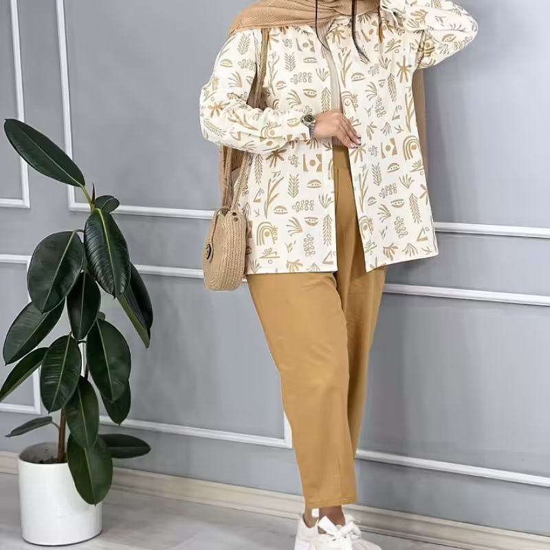 ست مانتو لنین لاکرا و شلوارمازراتی کد تت