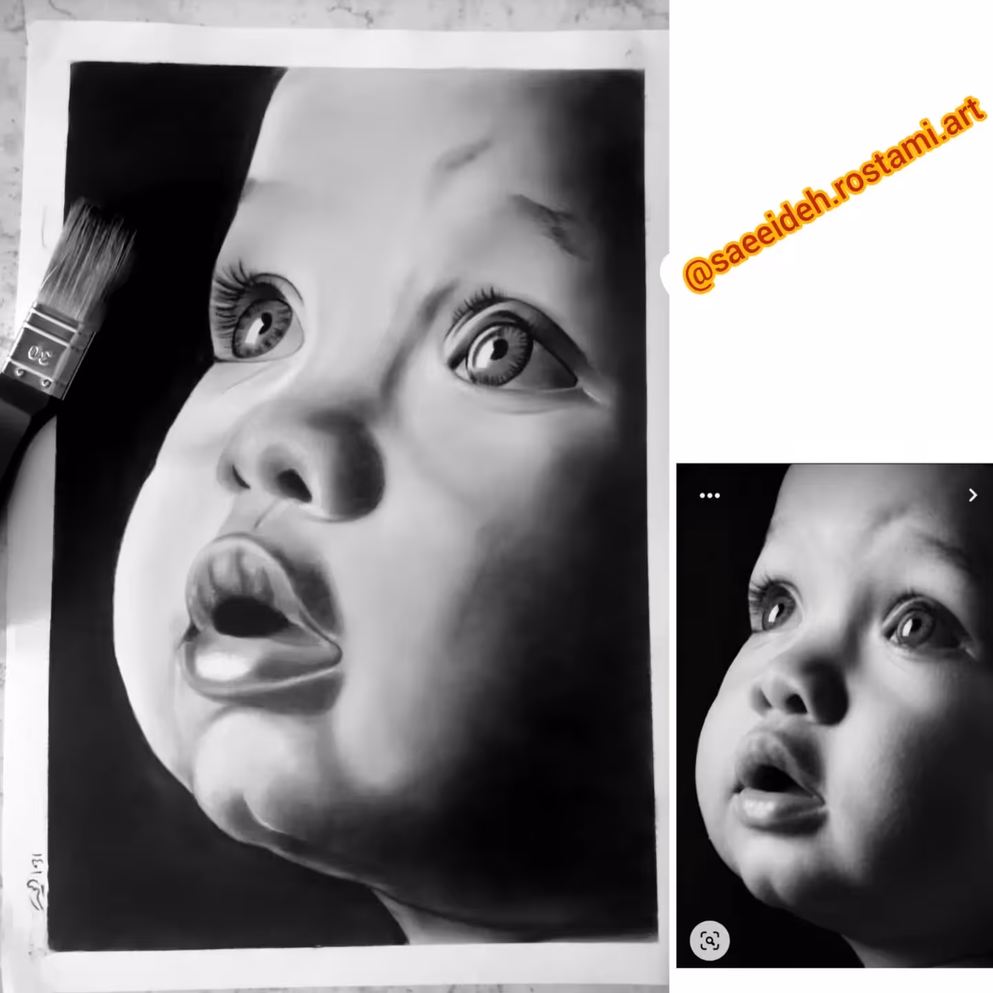 سیاه قلم طرح چهره 1