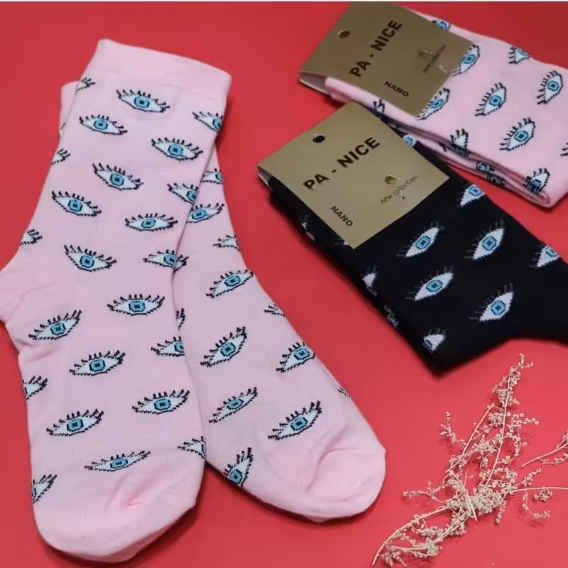 جوراب نیم ساق طرح چشم