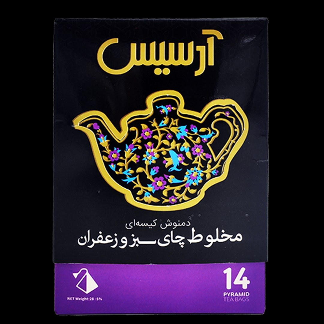 دمنوش گیاهی مخلوط چای سبز و زعفران