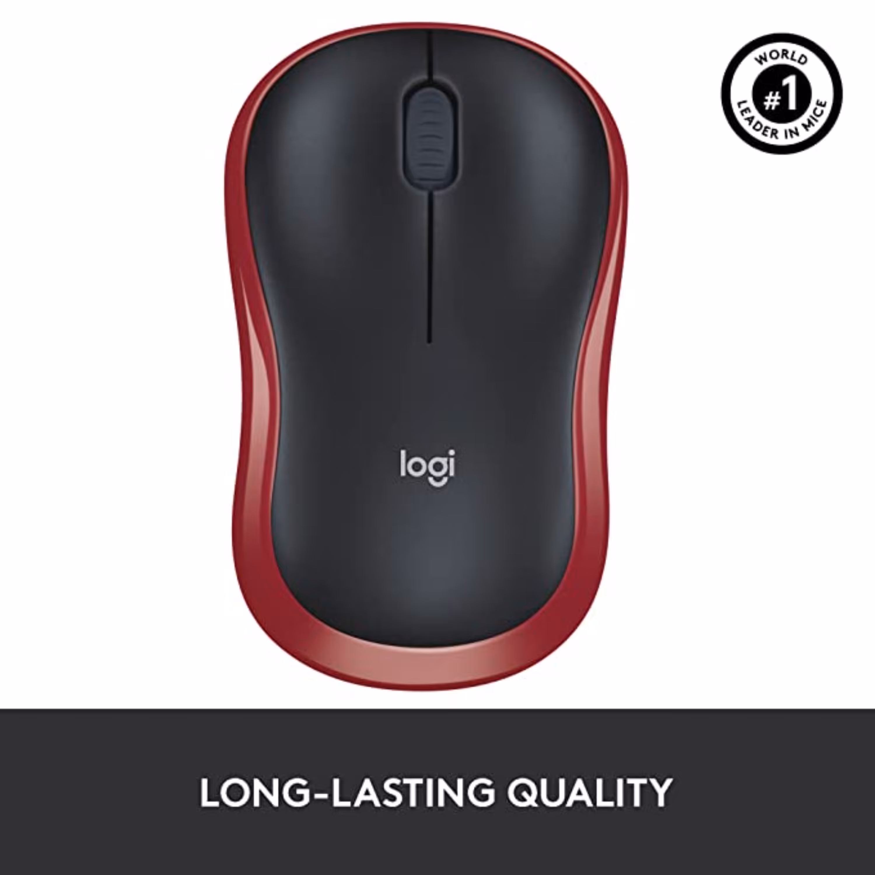 ماوس بی سیم  لاجیتک  Logitech مدل M185  - قرمز مشکی