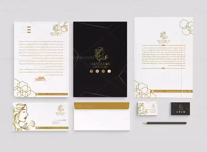 ست اداری لایه باز آرایشگاه زنانه | گرافیک با طعم تربچه