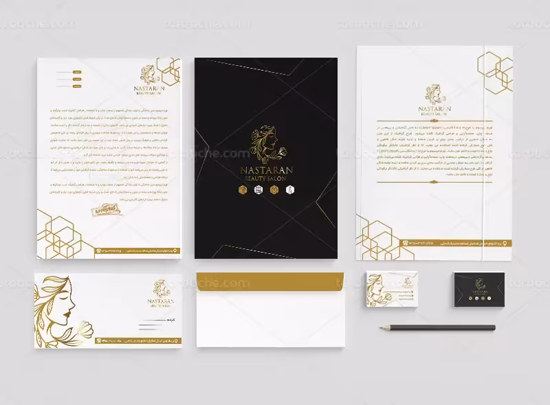 ست اداری لایه باز آرایشگاه زنانه | گرافیک با طعم تربچه