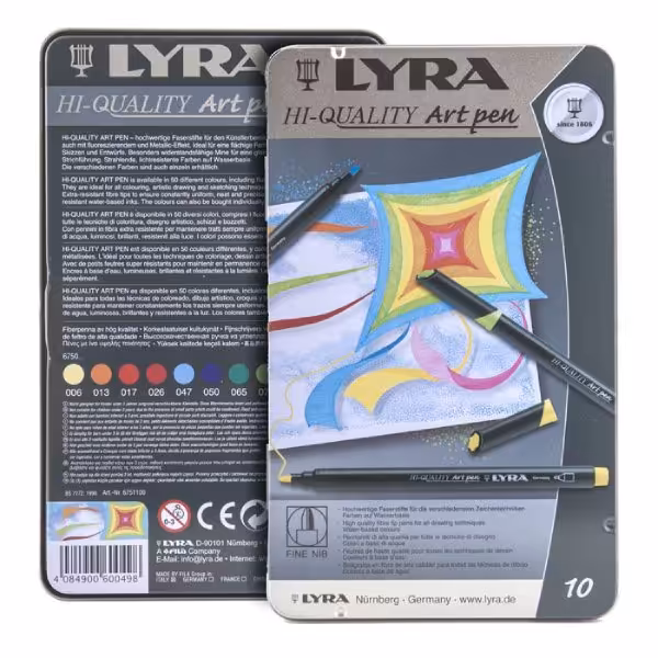 ماژیک حرفه ای 10 رنگ ليرا مدل Art Pen Professional