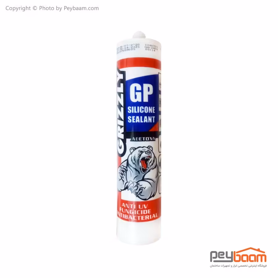 چسب سیلیکون درزگیر گریزلی مدل GP حجم 250 گرم