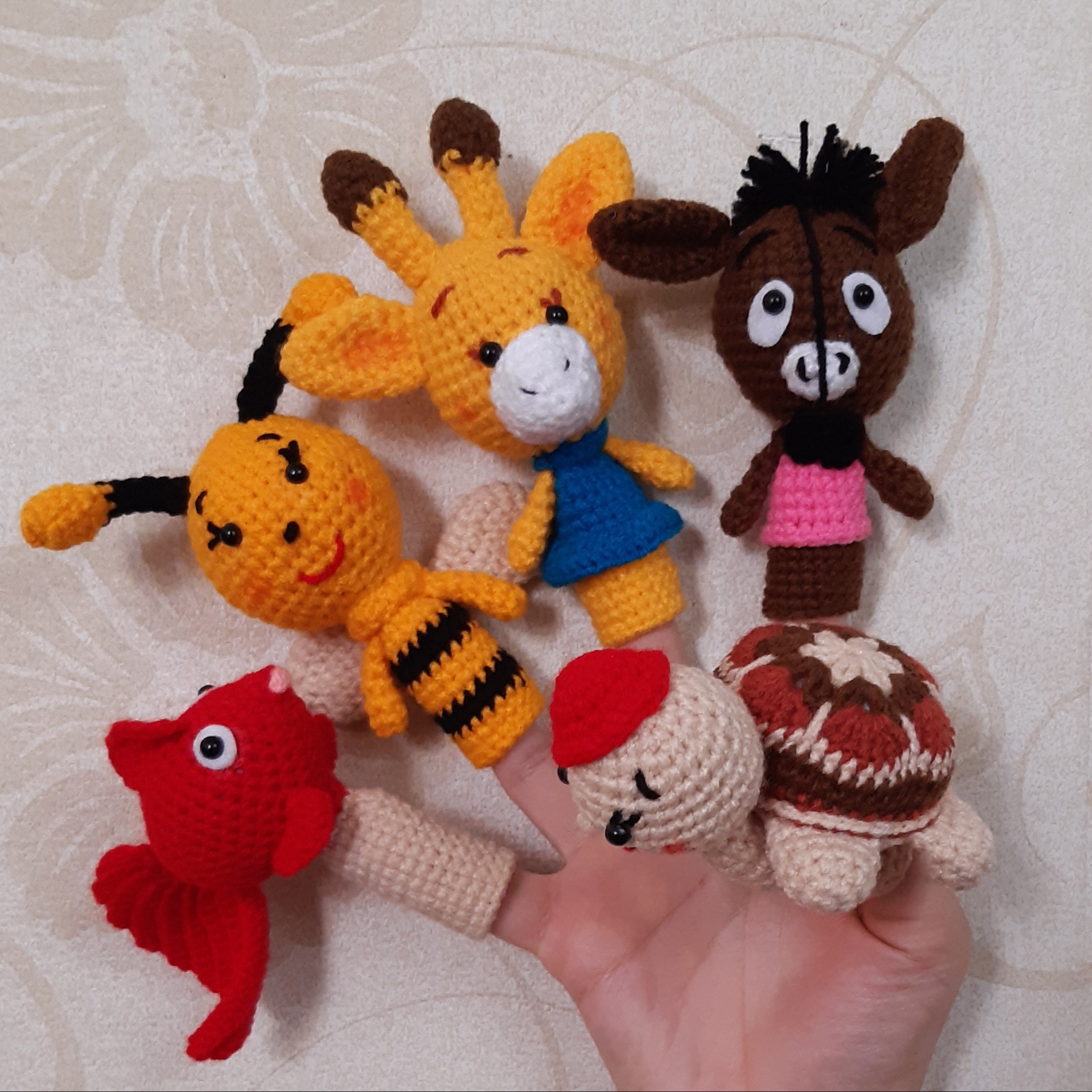 عروسک انگشتی بافتنی (عروسک نمایشی) گروه حیوانات شماره 1