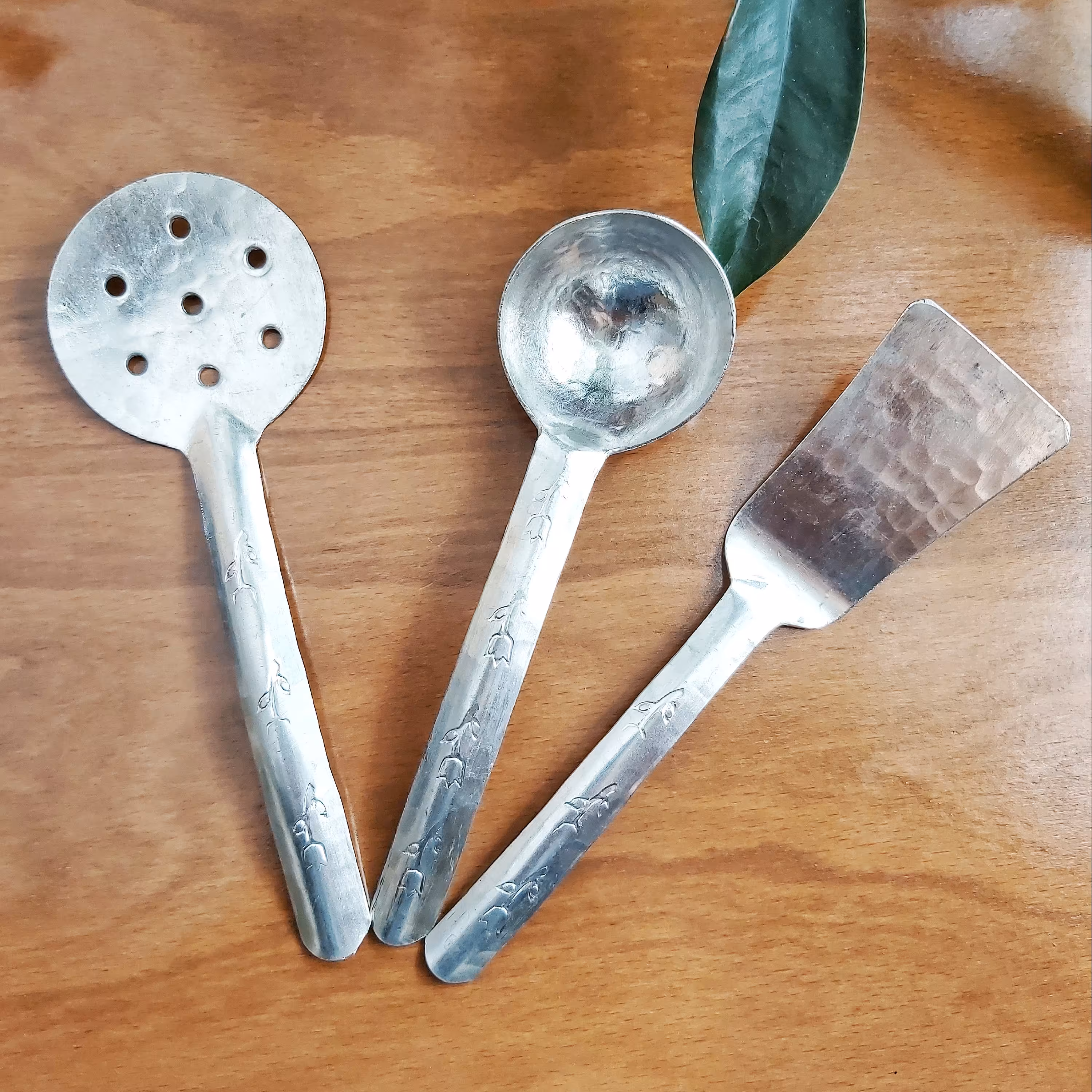 ست کفگیر و ملاقه مسی قلع کاری شده سایز 1