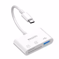 رم ریدر با پورت USB3.0 یسیدو رابط Type-c مدل GS16Yesido GS16 USB3.0 OTG Type-C card reader