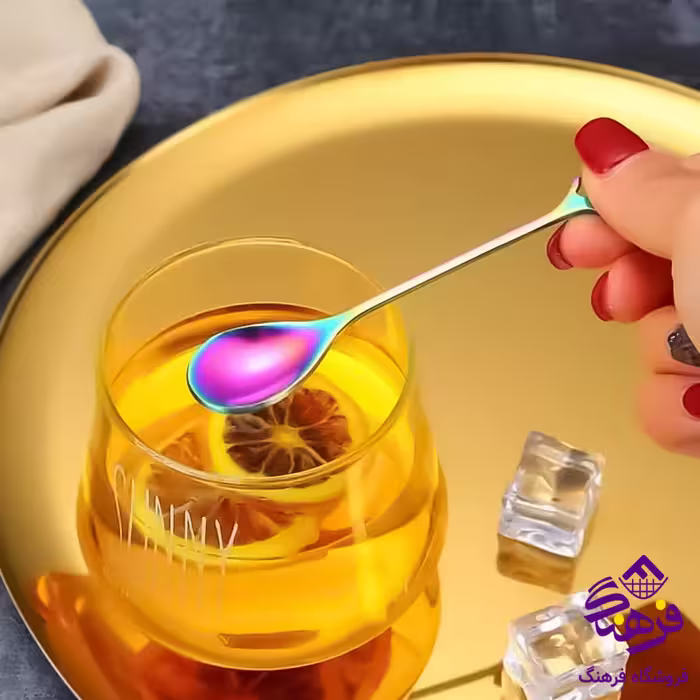 قاشق چای برگ 7رنگ . مسی 13