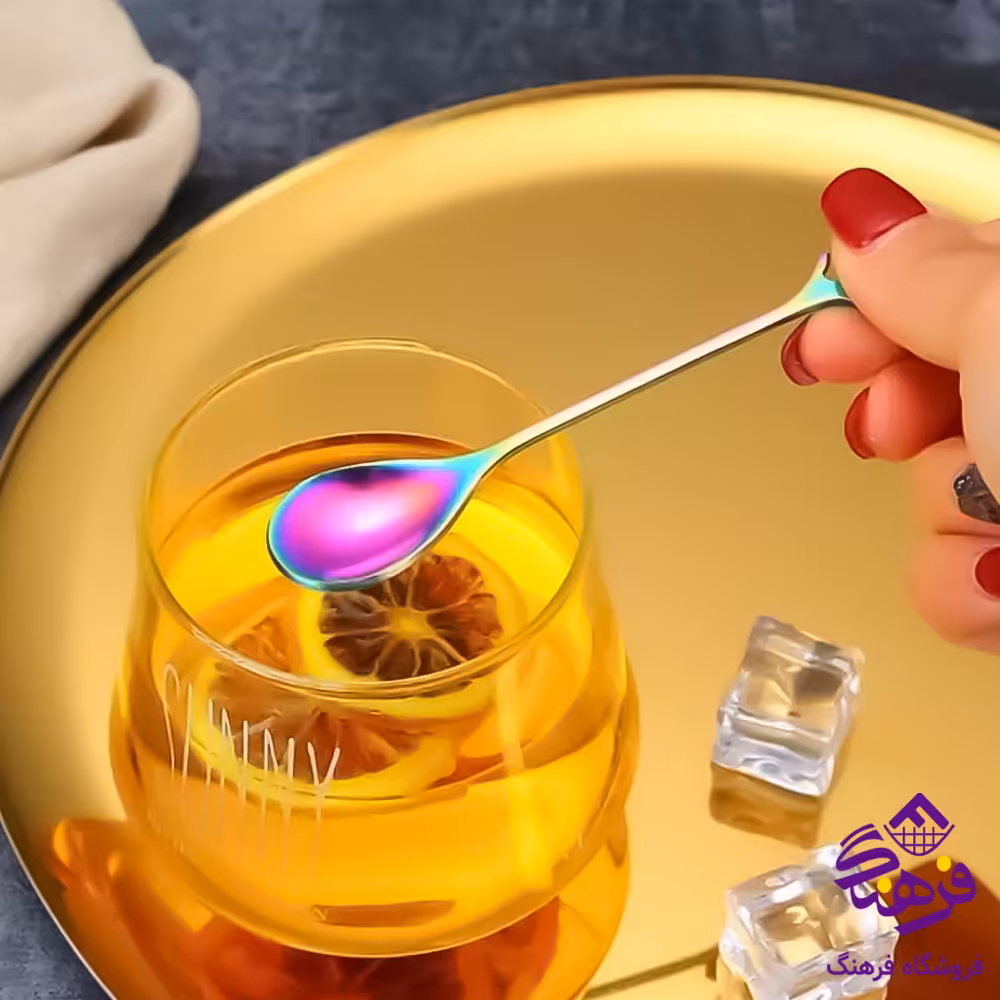 قاشق چای برگ 7رنگ . مسی 13