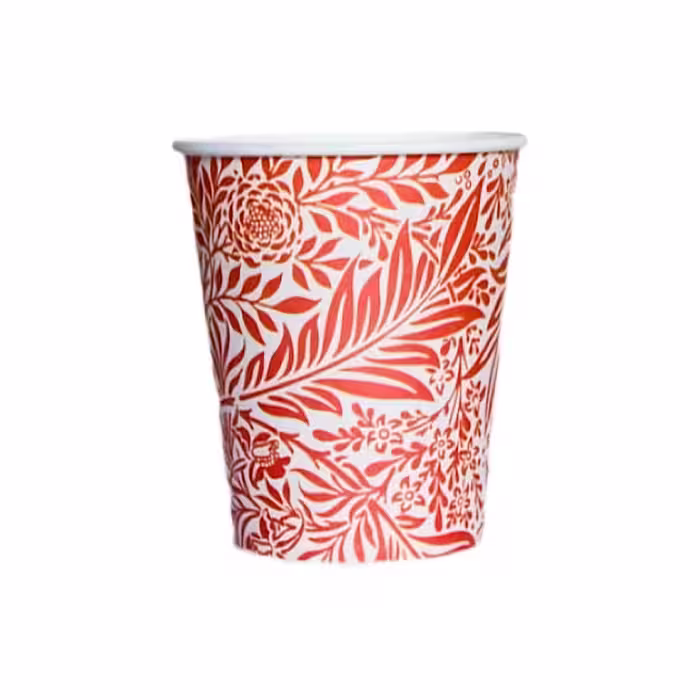 لیوان کاغذی 50عددی 220cc طرح برگ قرمز