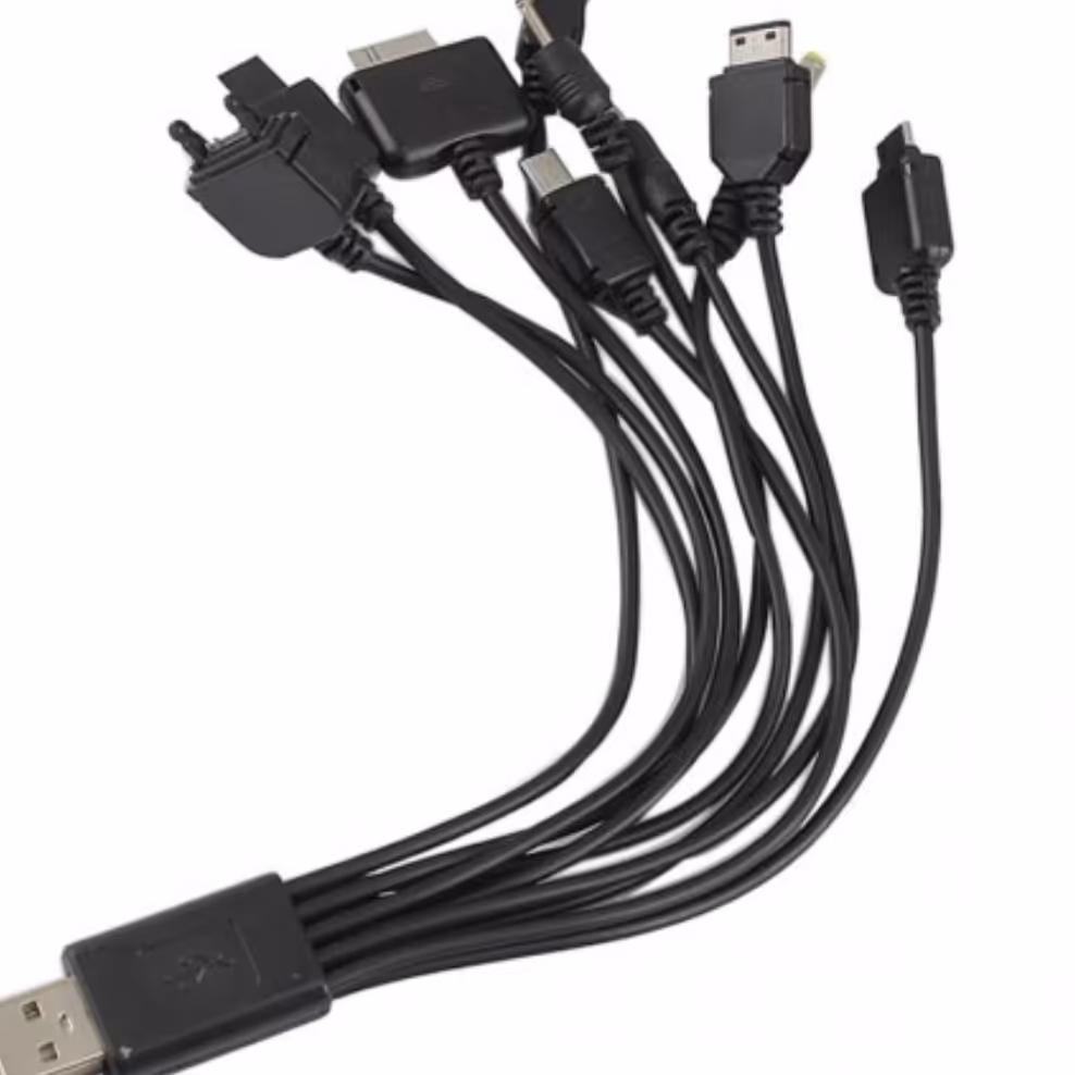 شارژر چند کار اختاپوسی مشکی وسفید