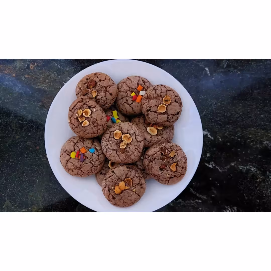 کوکی دبل چاکلت فندقی