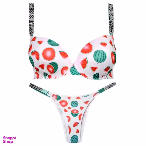 ست شورت و سوتین زنانه ماییلدا مدل فنردار پوش آپ فروتی هندوانه کد 4845-1