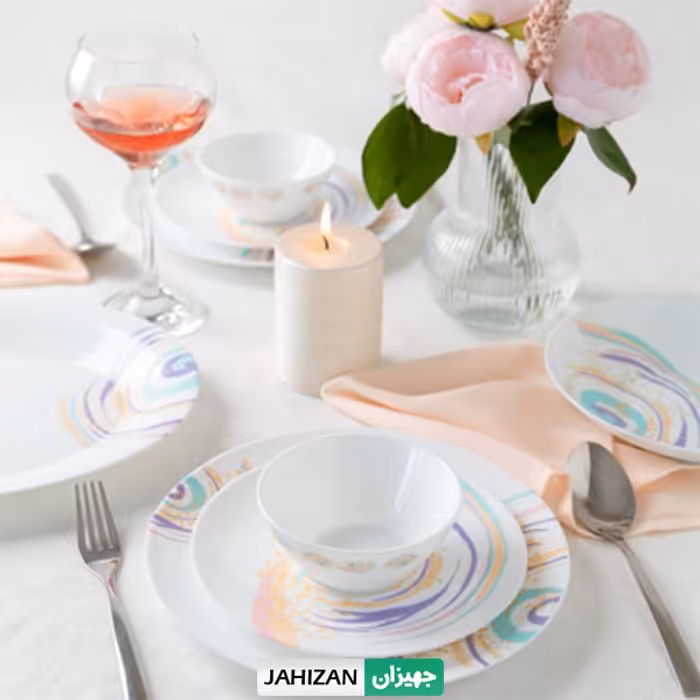 سرویس غذاخوری 28پارچه پارس اپال مدل رنگین کمان کد941