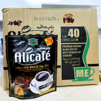 علی کافه بلک گلد اصل وارداتی(20ساشه)قهوه فوری علی کافه بلک گلد اصل مالزی
