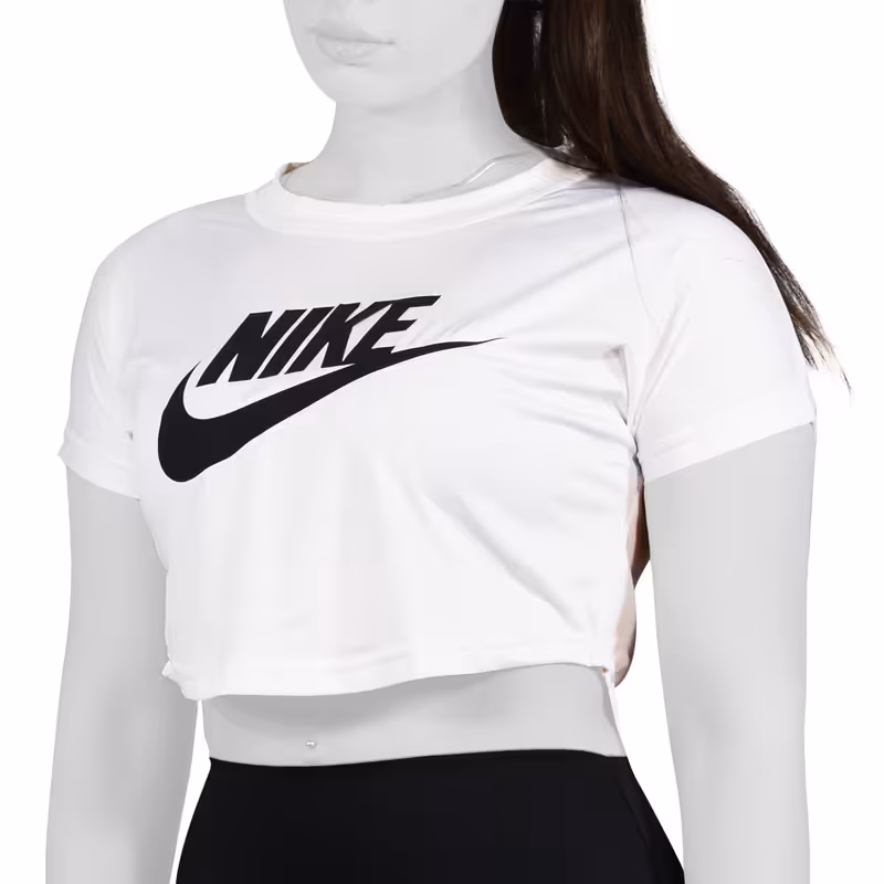 کراپ آستین کوتاه ورزشی زنانه نایک مدل VHD-Dri Fit-2B1411 سفید