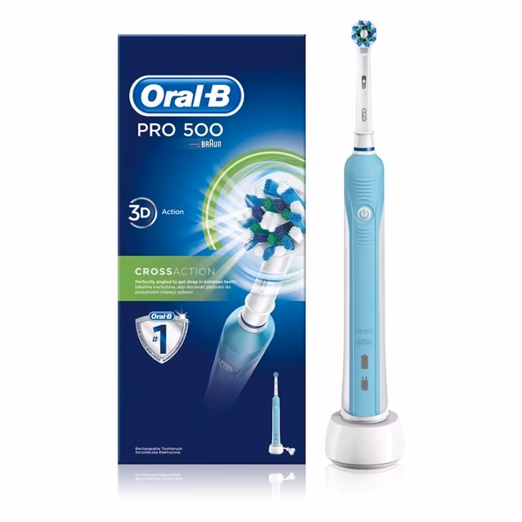 مسواک برقی اورال بی Oral-B مدل Pro 500 Cross Action آبی