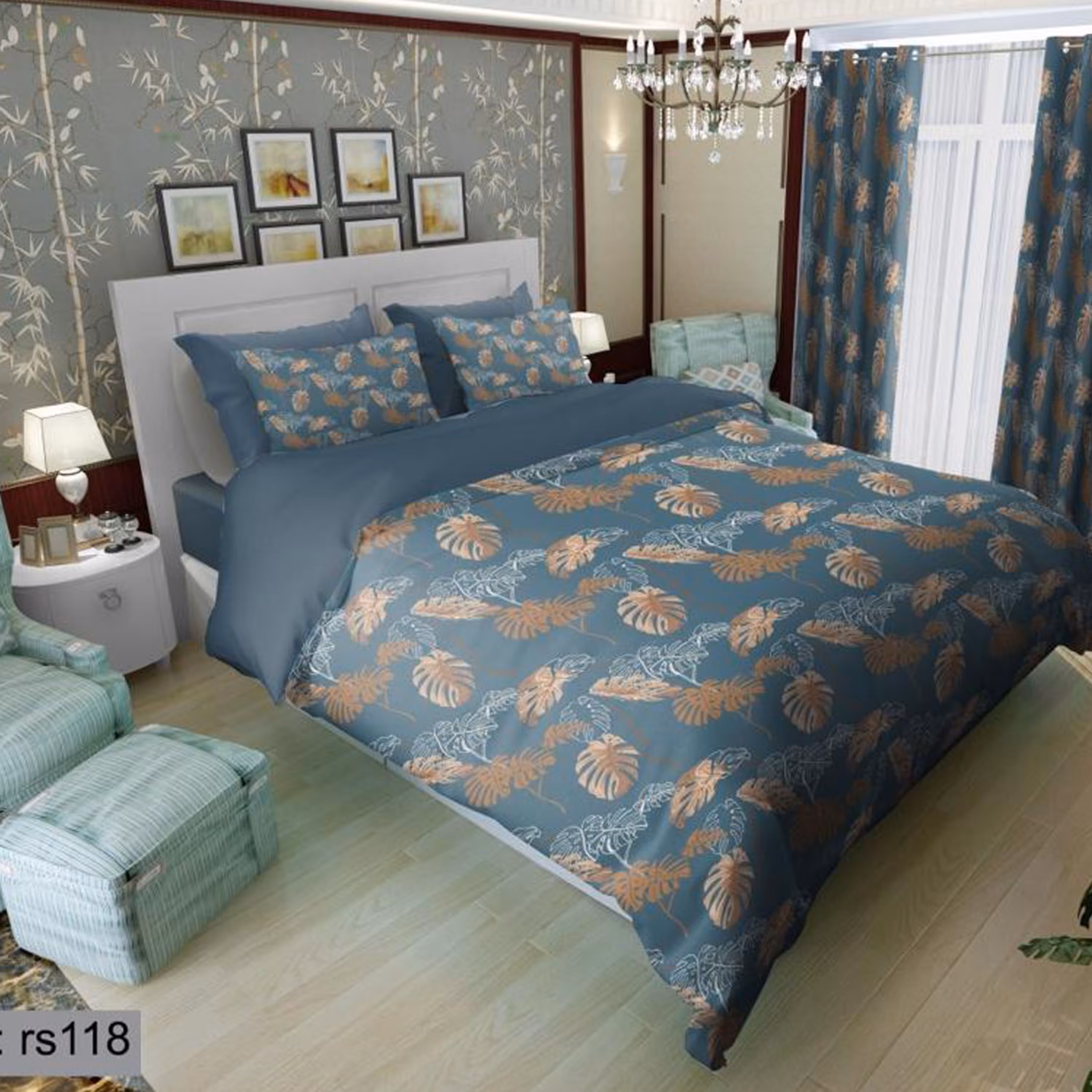 سرویس روتختی 1 نفره تنسل چاپی برندترک لند (Turk Land)  کد rs 118
