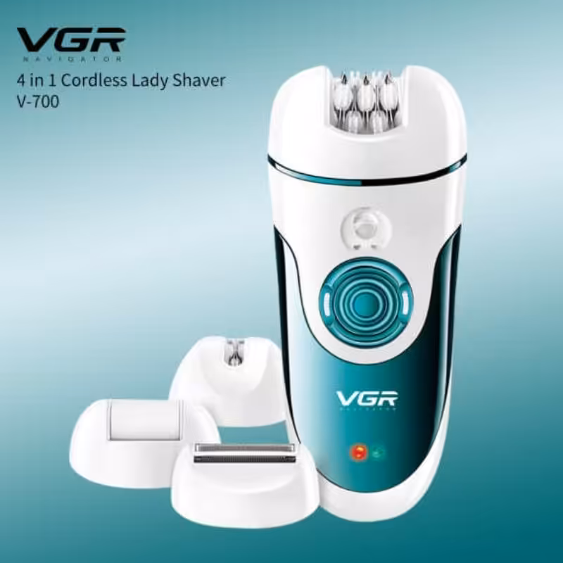 اپیلاتور ( موکن ) شارژی وی جی آر مدل وی 700 همراه با 4 سری قابل تعویض