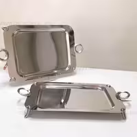 سینی نگار استیل سیلور دسته حلقه استیل خالص آهن ربا نگیر با 10سال ضمانت