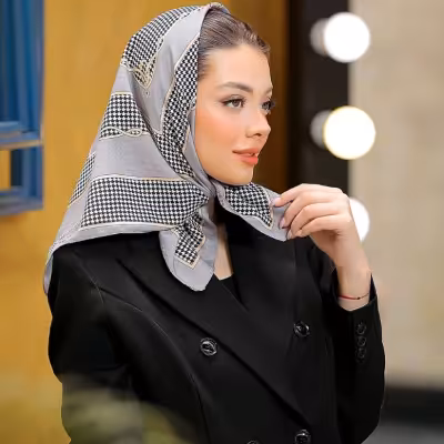 مینی اسکارف نخی روسری نخی کوتاه مینی اسکارف طرح پیچازی