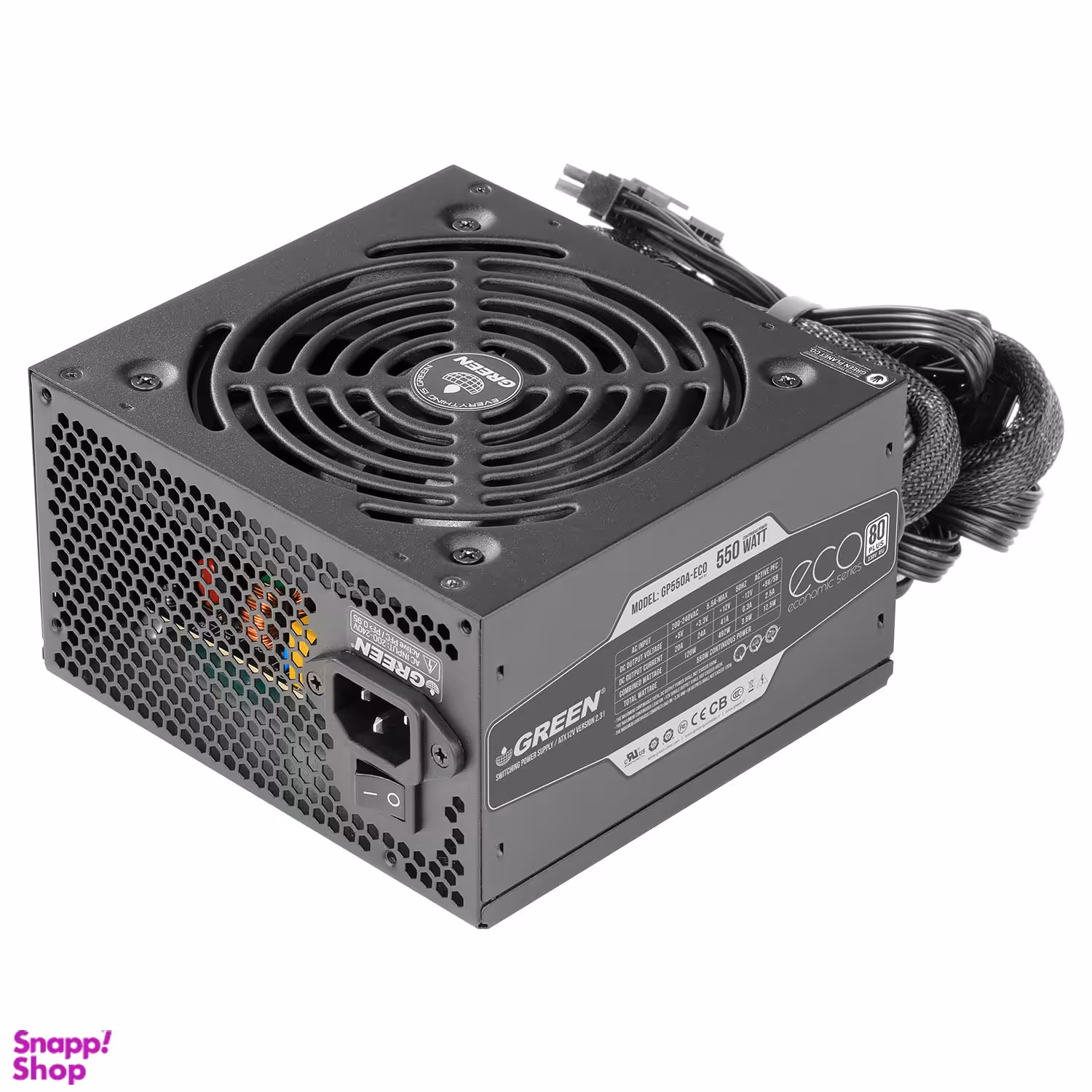 پاور گرین (Green) مدل GP550A-ECO REV3.1 80Plus Standard توان 550 وات
